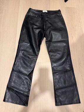 Agolde Black Leather Pants - Sleek Urban Style